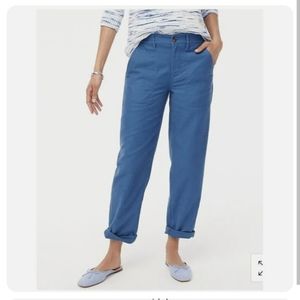 NWT J Crew Cotton Camp Pant Blue Khaki Pants Size 6
